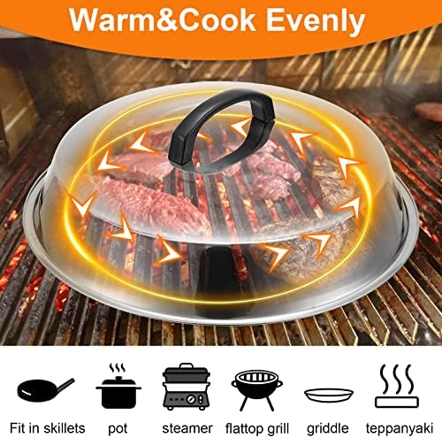 Pinkunn 8 Pack Griddle Basting Cover, 12 Inch Melting Dome Set - Image 5