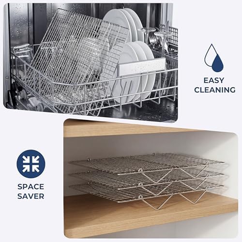E-far Cooling Rack 15”x10”, 2-Tier Collapsible for Cooking and Baking - Image 5