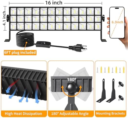 14000LM 100W LED Shop Lights, Plug in Garage Light for Workbench, 4 Pack - Image 3