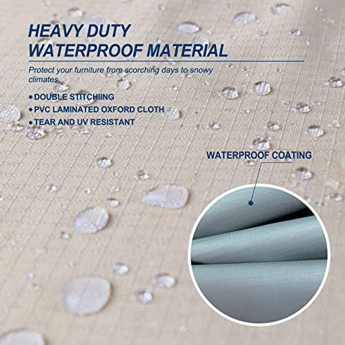 HAMLER Grill Cover 60 Inch, Heavy Duty Waterproof BBQ Covers, Gas Grill Covers Fits Weber Spirit, Weber Genesis, Char-Broil, Nexgrill, Brinkmann, Brown & Beige - Image 5