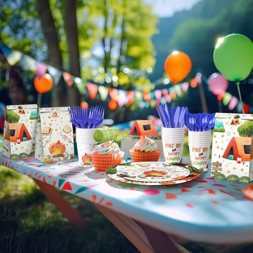Camping Party Decorations - Camping Party Plates and Napkins for Kids, Serves 40 Guests - Image 4