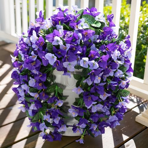 Faux Bougainvillea Artificial Flowers Plants for Outdoor Outside Decoration, 2pcs Fake Flowers Silk Long Trailing Vines UV Resistant Realistic Faux Flowers for Front Door Porch Planter Urn Yard, Mix - Image 3