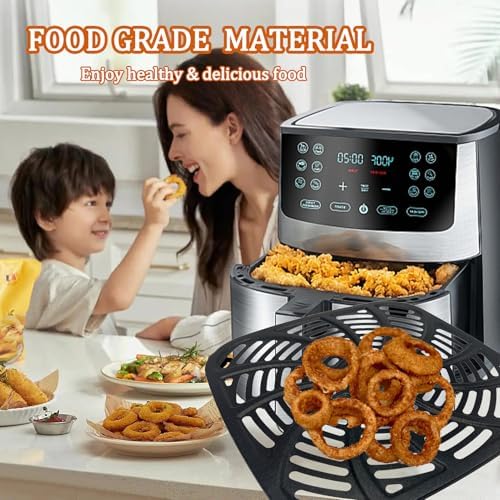 8QT Air Fryer Grill Plate for Gourmia GAF838 Digital Air Fryers, Upgraded Double Layer Nonstick Coating Air Fryer Grill Pan Crisper Tray Grate for Gourmia 8QT Air Fryer, Dishwasher Safe - Image 3