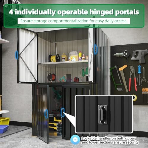 AECOJOY Outdoor Storage Cabinet Waterproof, 70'' Large Vertical with Floor - Image 3