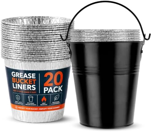 Grease Bucket for Pellet Grill with 20 Grease Bucket Liner fits Traeger Grease Bucket Liner - Replacement Traeger Drip Bucket for Pellet Grill Smoker Grease Bucket, Compatible with Pro Series 575/780 by LindasEssentials