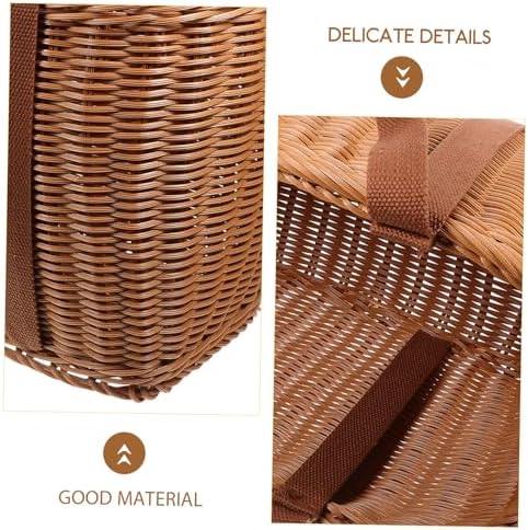 BESTonZON Capacity Woven Storage Basket Durable Imitation Rattan Picnic and Fruit Basket with Handles for Outdoor Use for Camping and Home Decor - Image 7