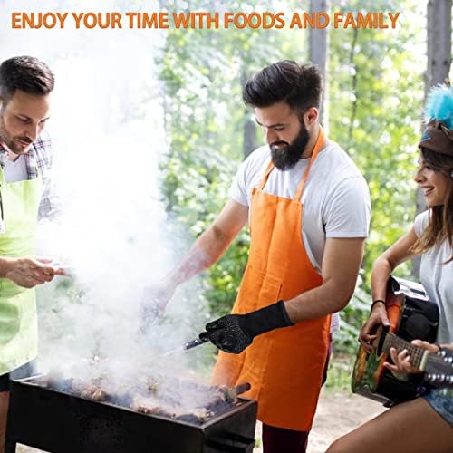 BBQ Gloves 1472F Heat Resistant Non-Slip Silicone 13.5in (Black) - Image 6