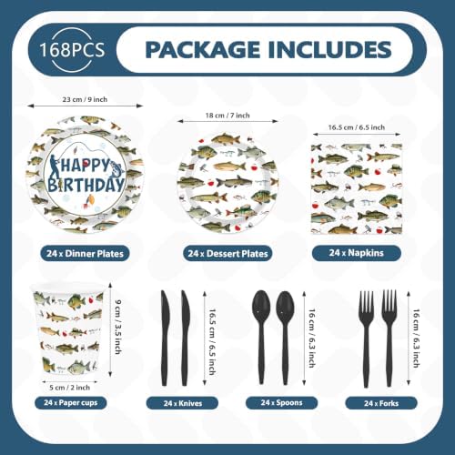 250Pcs Gone Fishing Birthday Party Decorations, Serves 50 - Image 4
