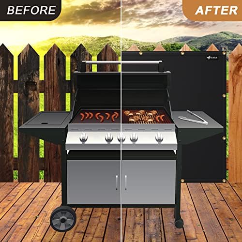 FLASLD Heavy Duty Fireproof Fence Cover and Screen Protect Deck Railing from Grill Heat, Balcony Privacy Screen Cover, Apartment Railing, Waterproof Windscreen (3'x6') - Image 3