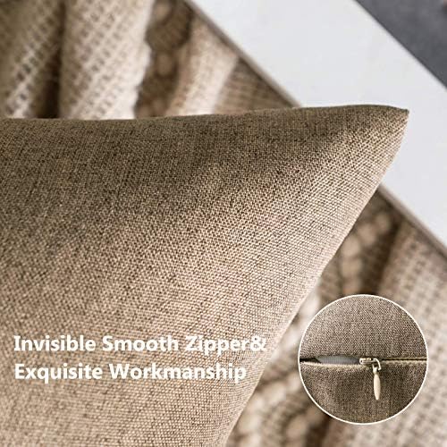 MIULEE Decorative Outdoor Pillow Covers Euro Waterproof 24x24 Khaki - Image 3