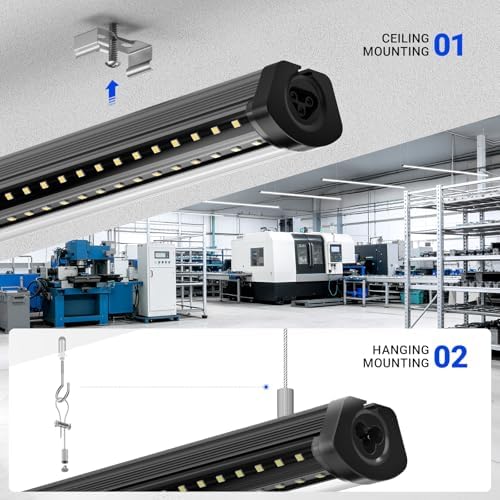 Barrina T8 LED Shop Lights 8FT, 140W 17000LM, 5000K U Shape Black, 10 Packs - Image 4