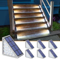 NIORSUN Solar Step Lights,6 Pack Cool White Solar Stair Lights Outdoor Waterproof IP67 Auto On Off,Solar Lights for Steps,Stair,Patio,Yard,Porch,Front Door,Sidewalk,Deck Decor by NIORSUN