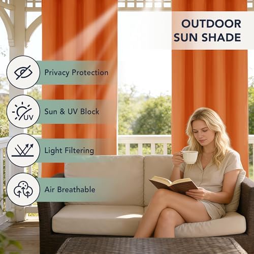 Patio Curtains Outdoor Waterproof, 6-Panels, Privacy Drapes - Image 3