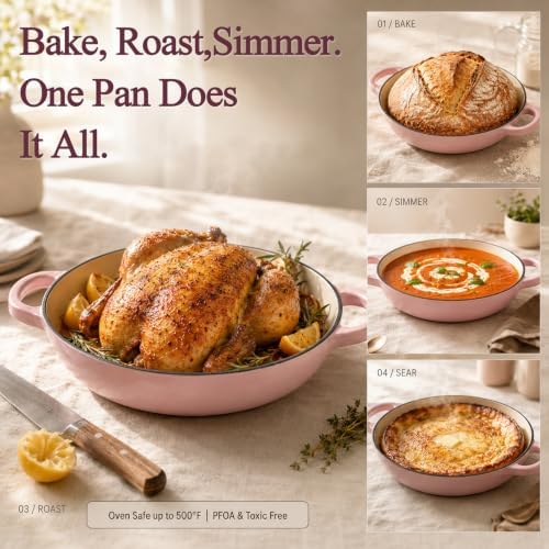 AHJ 6QT Enameled Cast Iron Dutch Oven for Sourdough Bread Baking - Image 5