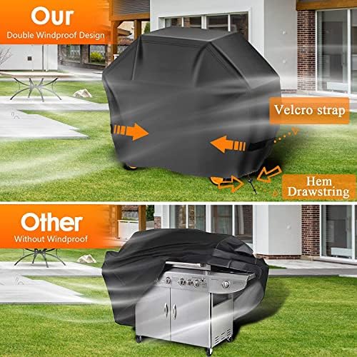 Aoretic Grill Cover, 55 inch BBQ Gas Grill Cover for Outdoor Grill, Charbroil Grill Cover Barbecue Waterproof, Anti-UV for Weber Char-Broil Monument, Dyna-glo Nexgrill Spun Polyester - Image 4