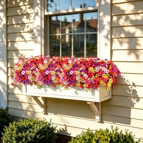 24 Bundles Artificial Flowers for Outdoors Decor, Faux Mums Plants Fake Silk Daisy Flora, UV Resistant Realistic Faux Plants Greenery for Outside Indoor Porch Patio Window Box Planter Home Decor - Image 4