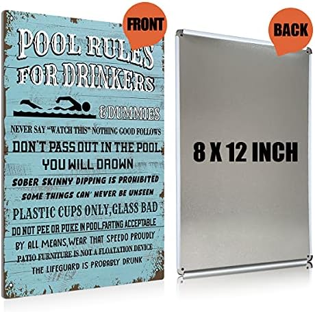 BEASTZHENG Funny Swimming Pool Rules for Drinkers Wall Art Accessories - Image 2