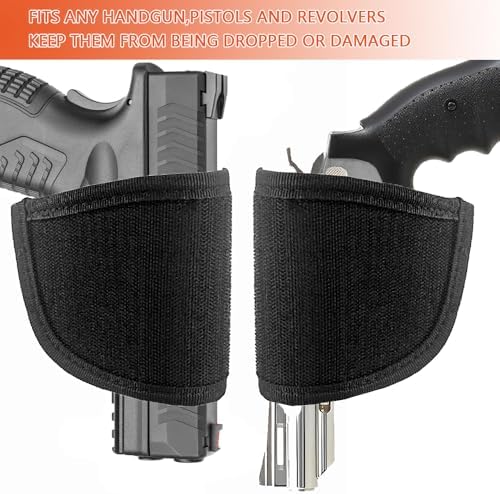 Hook and Loop Pistol Holster with Adhesive Backing Gun Bag Pouch Accessories Universal Handgun Holster Storage Mount Inside Gun Safes Door - Image 4