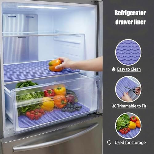 MicoYang Silicone Dish Drying Mat — Quick-Dry Ridges Counter & Sink Pad, Heat-Resistant Trivet to 450°F, Non-Slip & Dishwasher Safe, Roll-Up Storage, 18 Colors & 9 Sizes (Light Purple, 16"×12") - Image 5