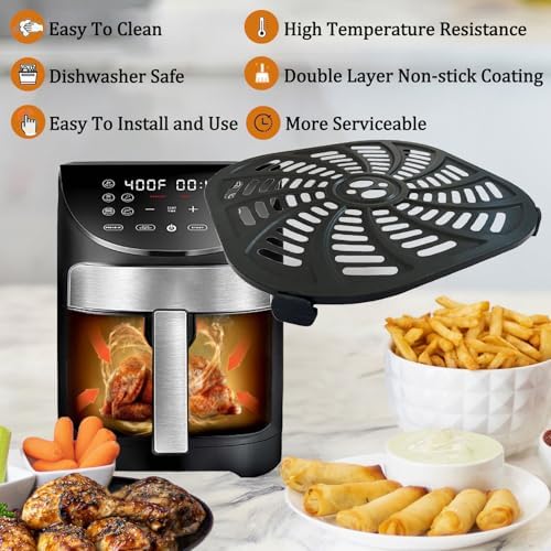 7QT Air Fryer Crisper Tray for Gourmia GAF798 Air Fryers, Upgraded Double Layer Non-stick Coating Air Fryer Grill Crisper Plate Pan Rack Grate for 7QT Gourmia Air Fryer, Dishwasher Safe - Image 5