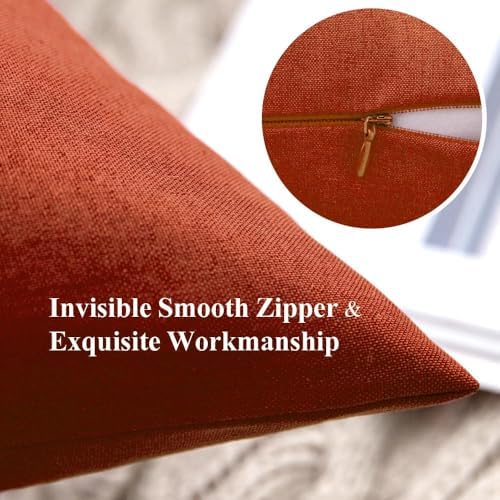 MIULEE Decorative Outdoor Pillow Covers Fall Euro 24x24 Burnt Orange - Image 3