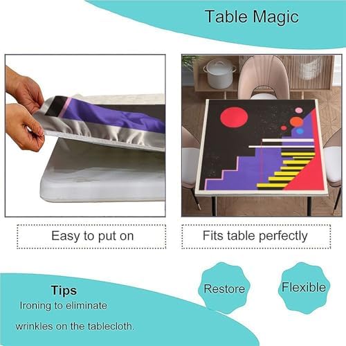 Outdoor Table Cloth Square, Modern Minimalism Pattern Printed on Stain Resistant Table Cover Square, Use for Kitchen Balcony Cafe Dining, Fit for 40" x 40" Square Tables - Image 3