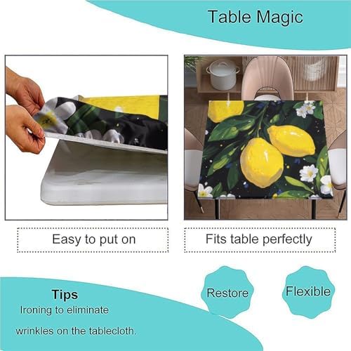 Square Outdoor Table Cloth, Lemon Grove Pattern Printed on Polyester Square Outdoor Table Cover, Perfect for Meals Coffee Guest Dinners, Fit for 44" x 44" Square Tables - Image 3