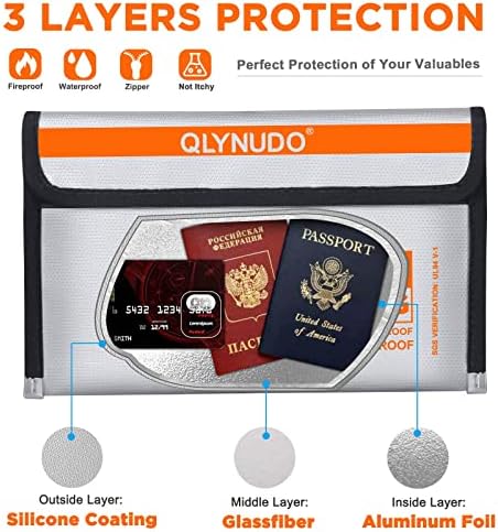 Fire Proof Money Bag for Cash, Silver Nesting 2-Pack Fire Safe - Image 4
