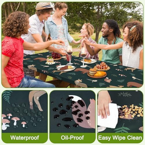 Picnic Table and Bench Cover Set, Waterproof Fitted Elastic Cloth - Image 4