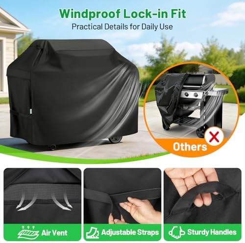 Heavy Duty Grill Cover, All Weather Protection, 65 Inch - Image 5
