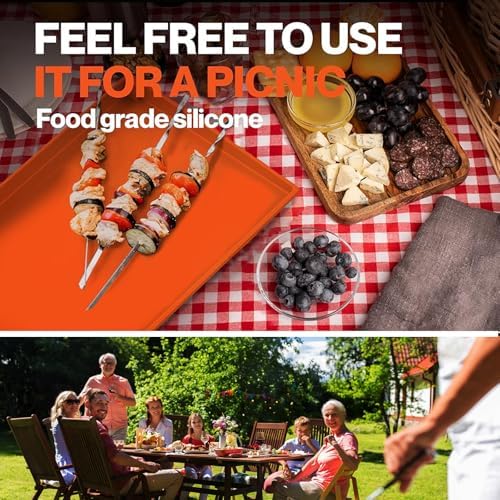 28" Upgraded Extra-Thick Silicone Griddle Mat for Blackstone 28 Inch Grill, Full-Wrap High Lip, Anti-Slip Grip-Fit, Food-Grade Protection Grill Cover to Keep Dirt/Pest Off & Help Reduce Rust - Image 6