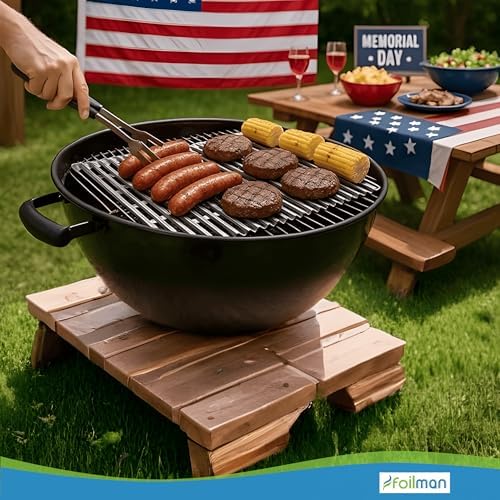 Foilman Heavy-Duty Disposable Aluminum Grill Liners, 12 x 20 Inch Nonstick Cooking Sheets for BBQ, Protects Grates from Grease, Even Heat Distribution, Easy Cleanup for Outdoor Grilling - Pack of 8 - Image 7