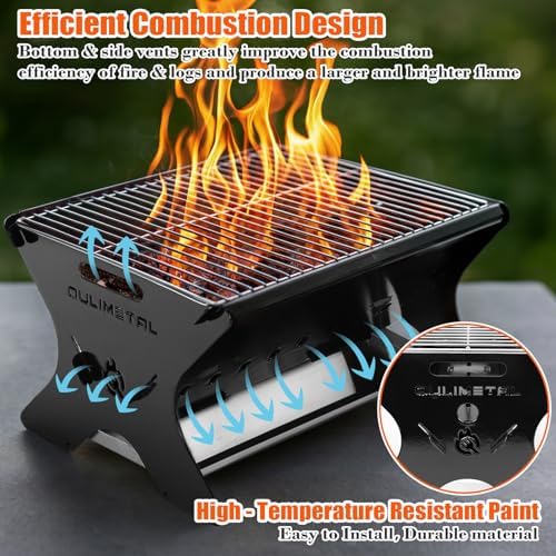 QuliMetal Portable Camping Grill – Foldable Charcoal/Gas Grill - Image 4