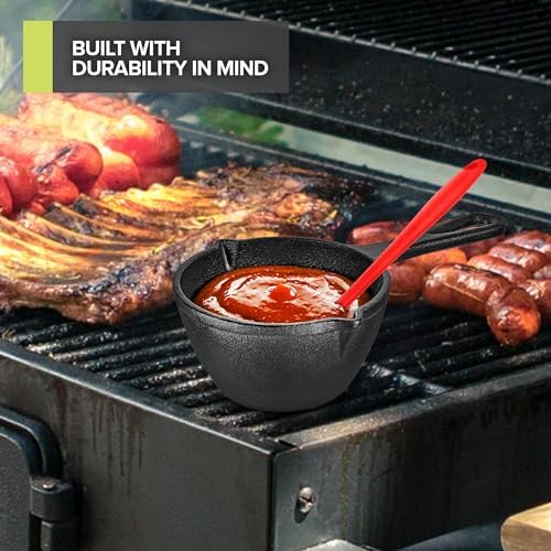 Modern Innovations Cast Iron Melting Pot for Grill Cooking, Basting Pot, Saucepan, Simmer Sauce and Butter, Small Pot, Mini Bowl for Sauces - Image 7