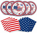 40PCS 4th of July Party Supplies, 250th Anniversary American Flag Patriotic Plates and Napkins, Disposable Fourth of July Paper Plates & Napkins for Veterans Day, Election Day & Independence Day Decor by Actoridae