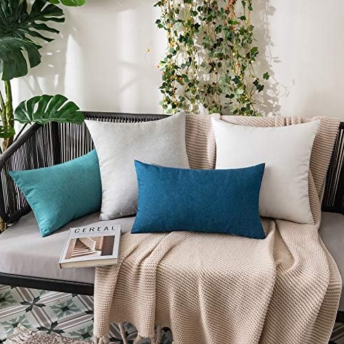 MIULEE Decorative Outdoor Pillow Covers Euro Waterproof 22x22 White - Image 5