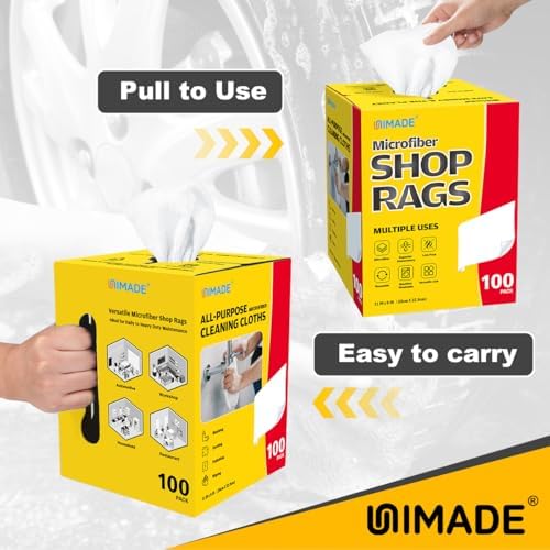 UNIMADE Shop Rags, 200 Sheets Microfiber Cleaning Cloth - Image 7