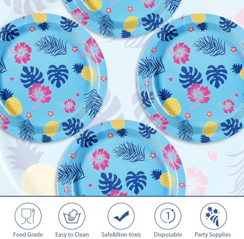 50Pcs Hawaiian Paper Plates 9 Inch for Summer Beach Pool - Image 2