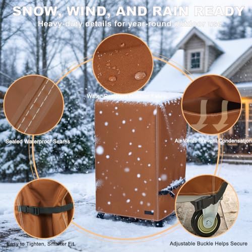 NetttyPro Electric Smoker Cover 40 inch for Outside, 28" W x 23" D x 43" H - Image 2