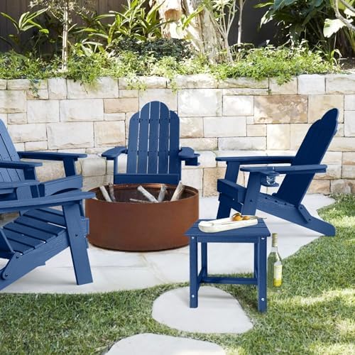 GARDENSTAR Adirondack Square Side Table,one-Tier Outdoor end Table, Patio Side Table for Pool,Porch,Backyard,Relaxing Companion (Blue) - Image 2