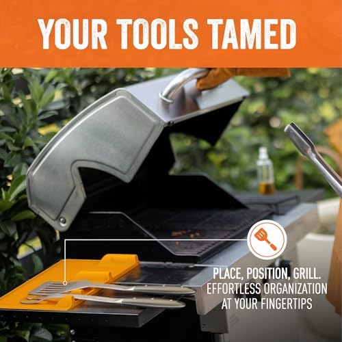 Yukon Glory Silicone Tool Rest Mat, Orange, Holds 3 Grill Tools - Image 5