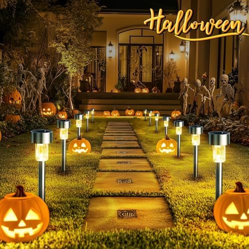 GIGALUMI 16 Pack Solar Lights Outdoor Waterproof, Stainless Steel - Image 3