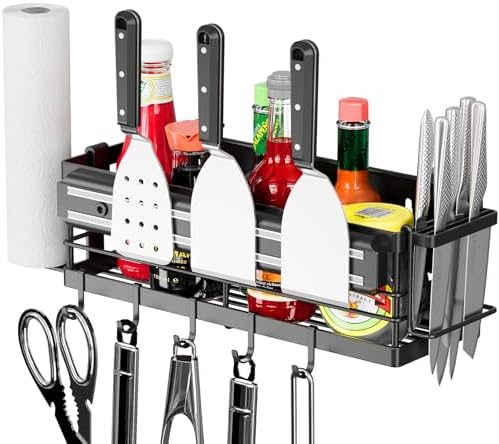 LIVOD Griddle Caddy - Magnetic Tool Holder for Blackstone Grills (17"-36") with Paper Towel Holder & Knife Rack by LIVOD