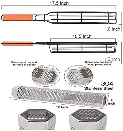 Kabob Grilling Baskets, BBQ Grill Accessories Set of 4 - Image 2