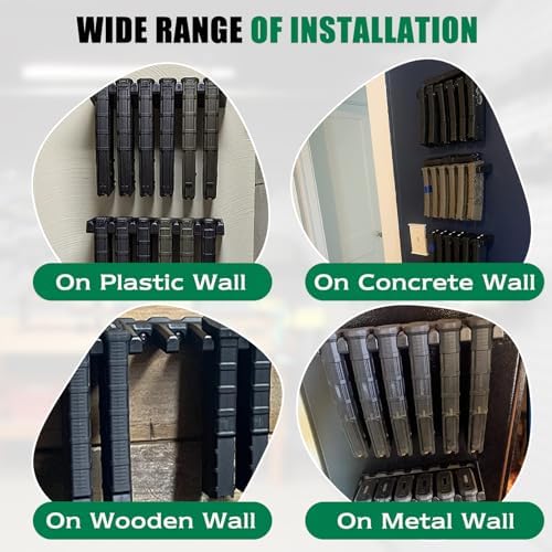 Aoanoko PMAG Rack Wall Mount,Mag Holder|AR Magazine Hodler|Wall Mount Display Mag Storage,Home Magazine Storage Rack,Mag Rack for Gun Safe,Locker,Cabinet,Wall - Image 3