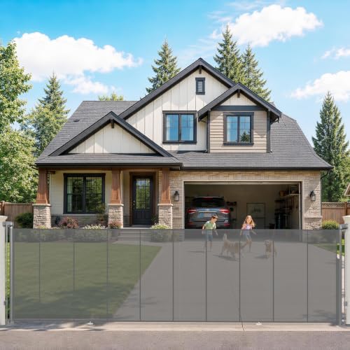 235" Extra Wide Retractable Baby Gates Dog Gate, 47" Tall Child Pet Safety Gate with Reinforced Strips for Stairs, Extra Long Garage Gates Mesh Fence for Driveway Decks Patio Outdoor Indoor by Pravoluxmax
