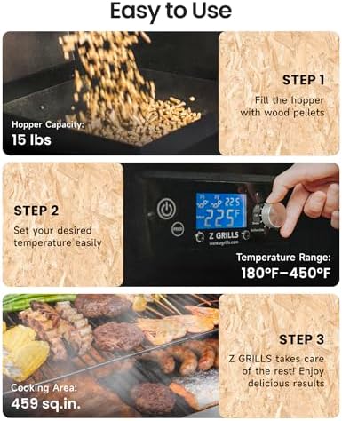 Z GRILLS 8-in-1 Pellet Smoker Grill with PID 3.0, 459 Sq.In Cooking Area - Image 2