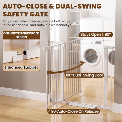 Mumeasy 36" Extra Tall Dog Gate,29.7"-40.5" Baby Gate for Stairs & Doorways - Image 5