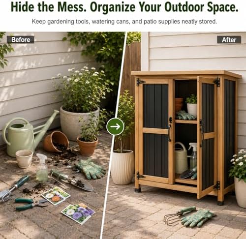 Ketive Small Garden Storage Cabinet - Image 3