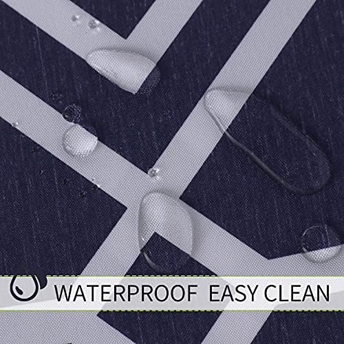 LUSHVIDA Moroccan Round Outdoor Tablecloth with Umbrella Hole 60 Inch Navy - Image 4